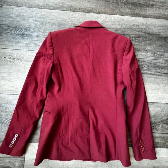 Theory Blazer Wool Crimson Lined Pockets Work Wear Office Jacket Professional - Picture 5 of 8